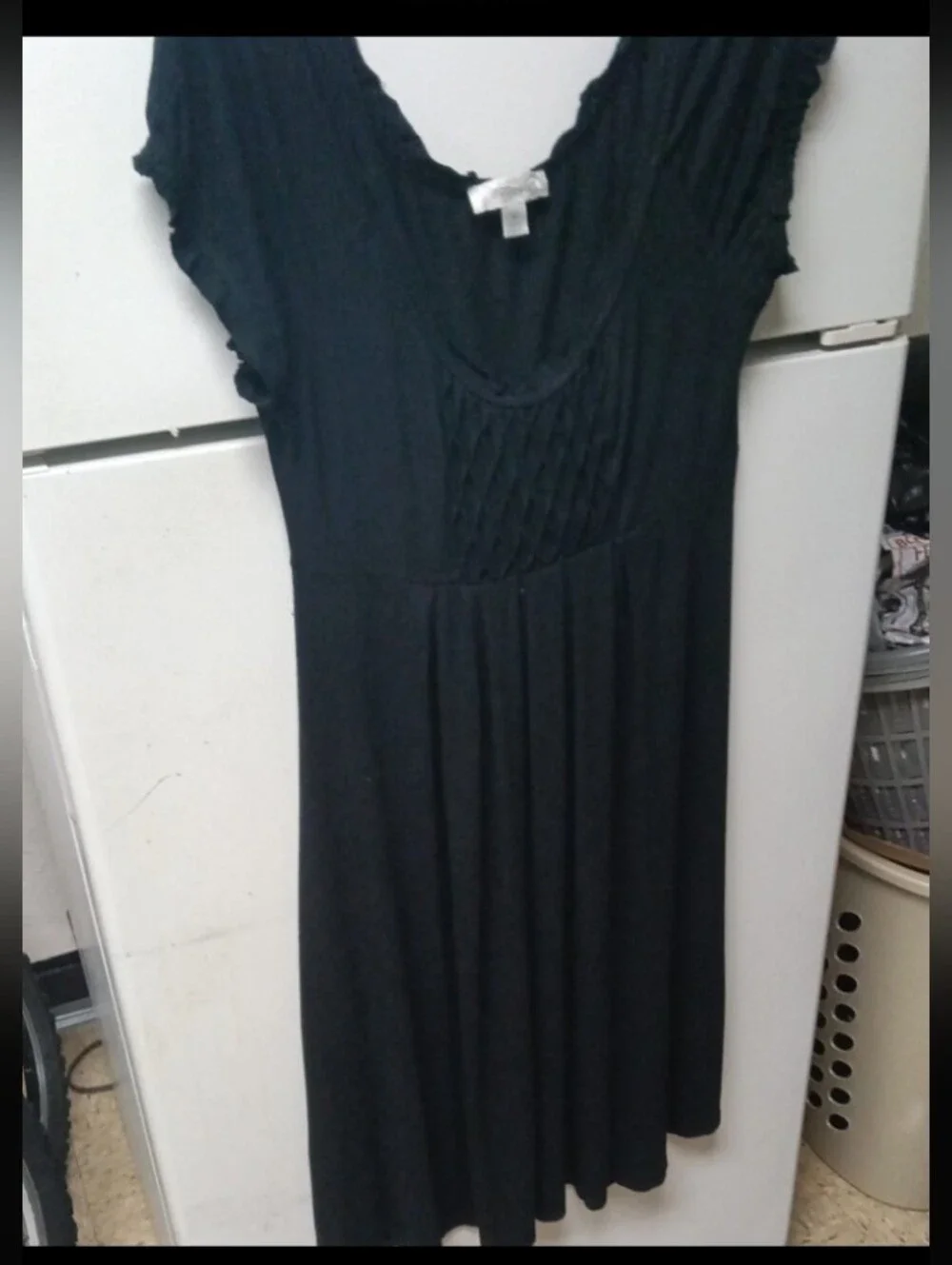 dressbarn Black Scoop-Neck Midi Dress